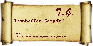 Thanhoffer Gergő névjegykártya